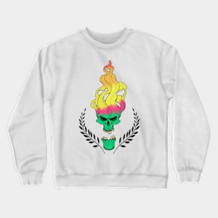 Skull Head Burn Color Crewneck Sweatshirt